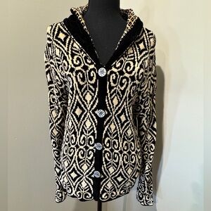 Vintage DIA cardigan size Small Scandinavian inspired geometric print Boho Artsy